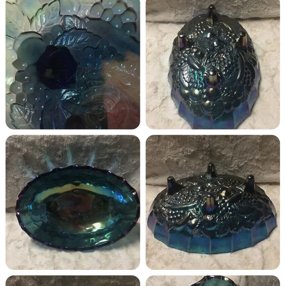 Indian glass iridescent fruit bowl Serveware